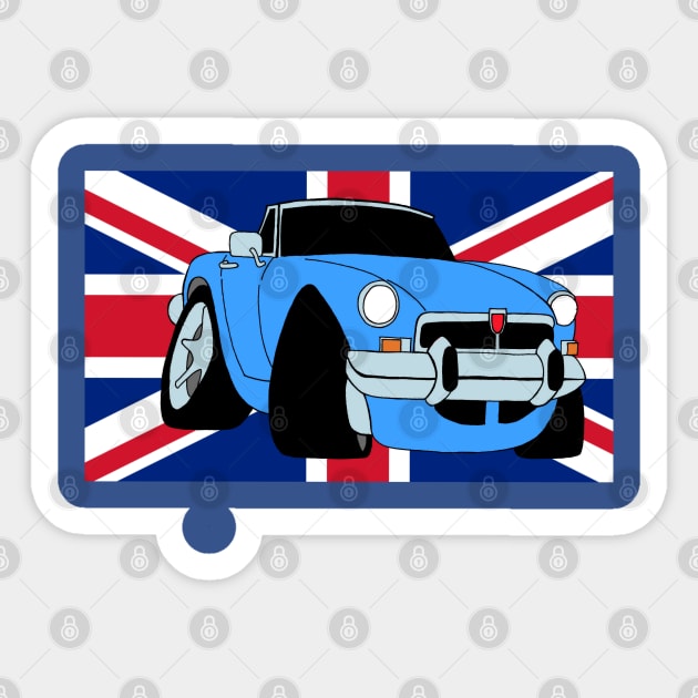 MGB Union Jack Blue Sticker by Blaze_Belushi